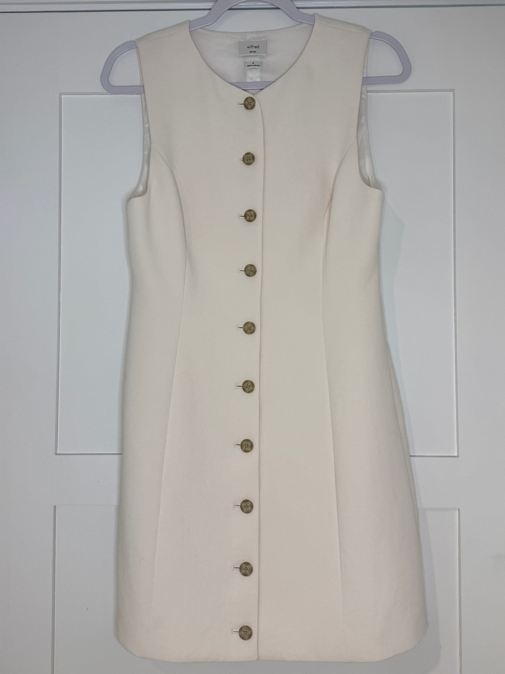 Aritzia Regal Dress Crepette Light Birch Mini Dress